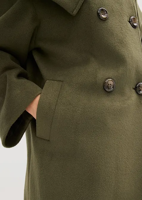 Jas in wollook met wijde kraag, bonprix