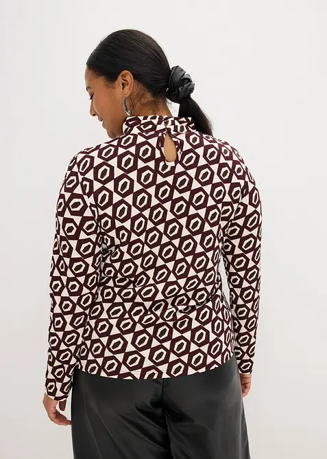 Shirt met opstaande kraag en structuur, bonprix