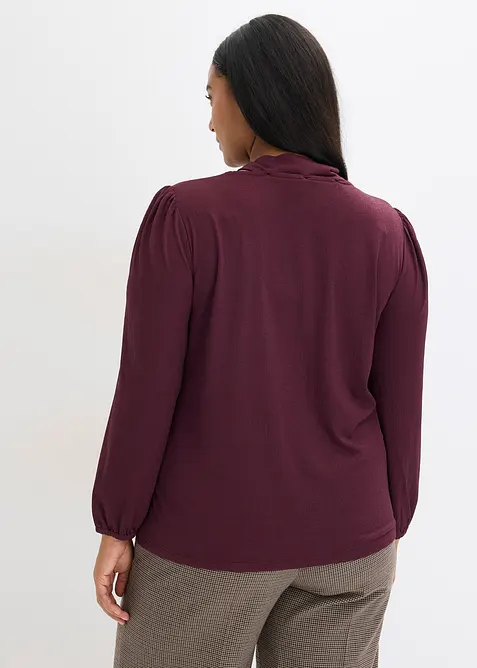 Gestructureerd shirt met afneembare strik, bonprix