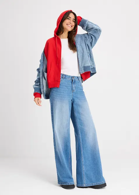 Sweatvest van zacht frott&eacute;, bonprix