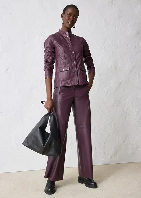 Leren jas van lamsnappa, bonprix