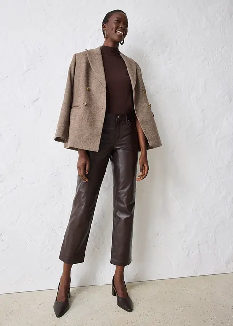 Leren broek van lamsnappa, bonprix