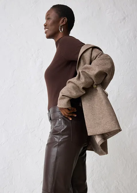 Leren broek van lamsnappa, bonprix