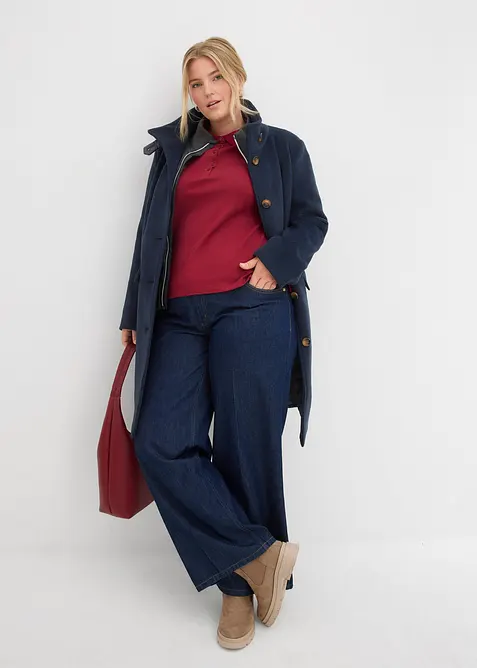 Lange winterjas in layerlook, bonprix