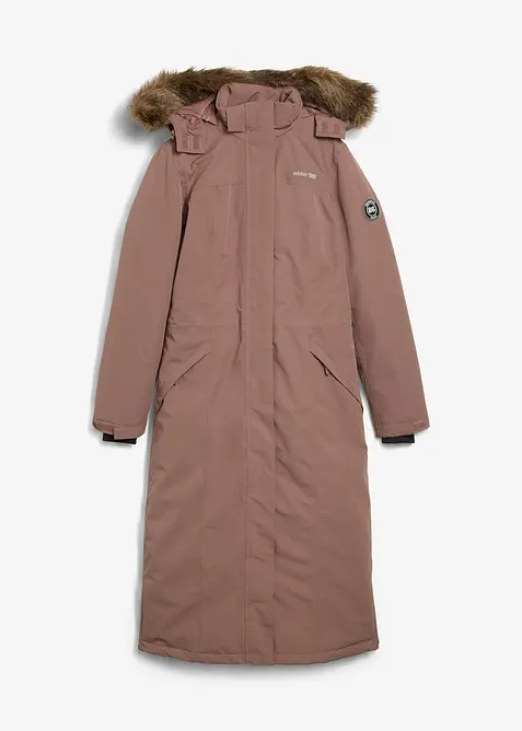 Lange outdoor jas met imitatiebont, waterdicht, bonprix