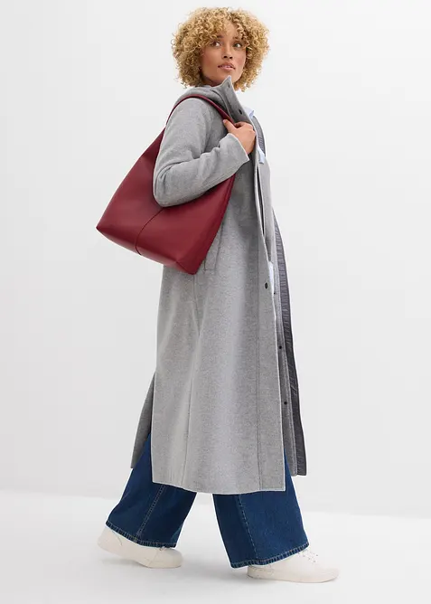 Lange jas in wollen look, maxilengte, bonprix
