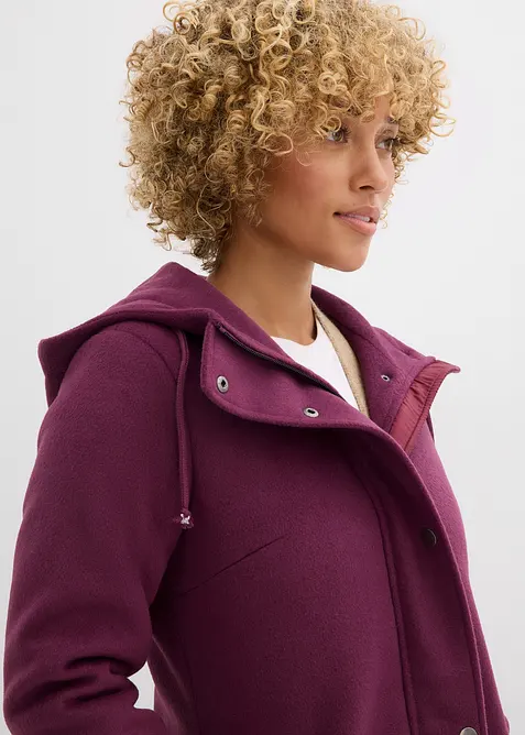 Lange jas in wollen look, maxilengte, bonprix