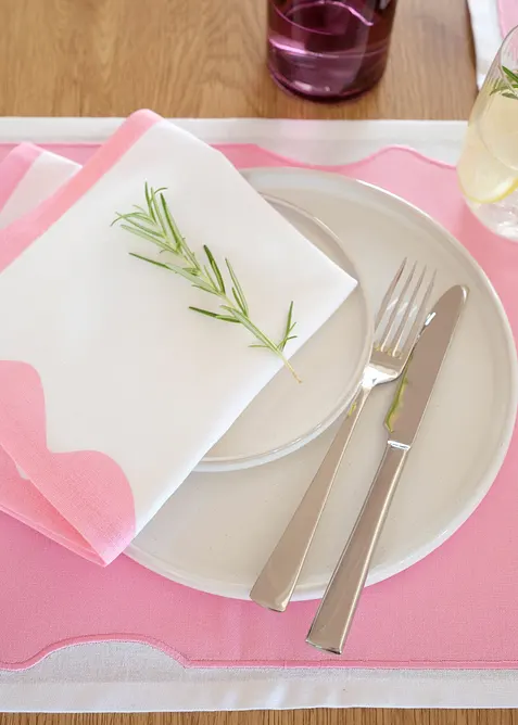 Placemats met geborduurde rand (set van 2), bonprix