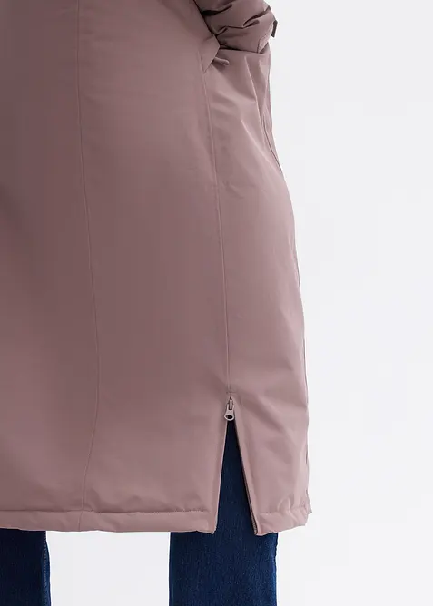 Lange outdoor jas met imitatiebont, waterdicht, bonprix