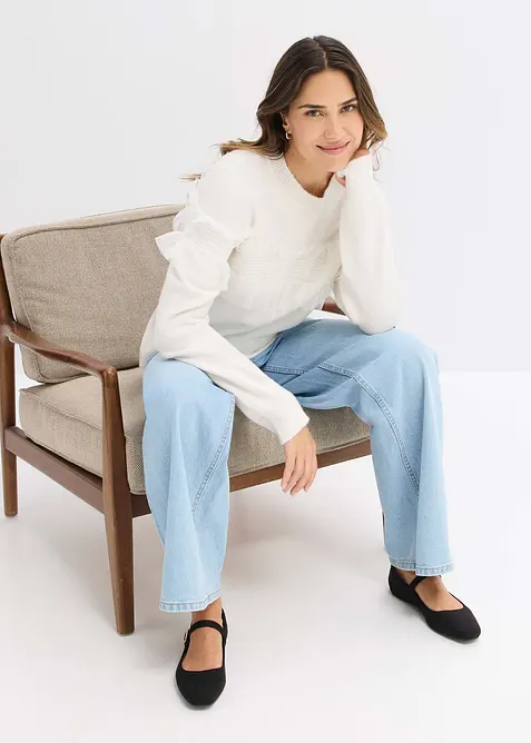 Trui met volants, bonprix