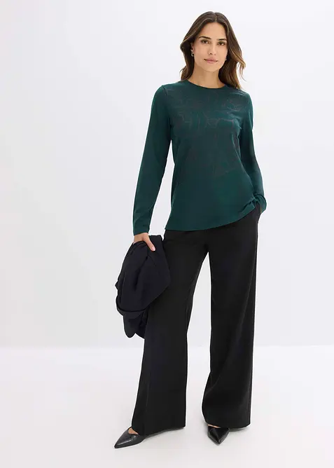 Longsleeve met rozenprint, bonprix