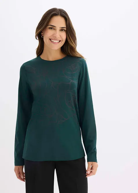 Longsleeve met rozenprint, bonprix