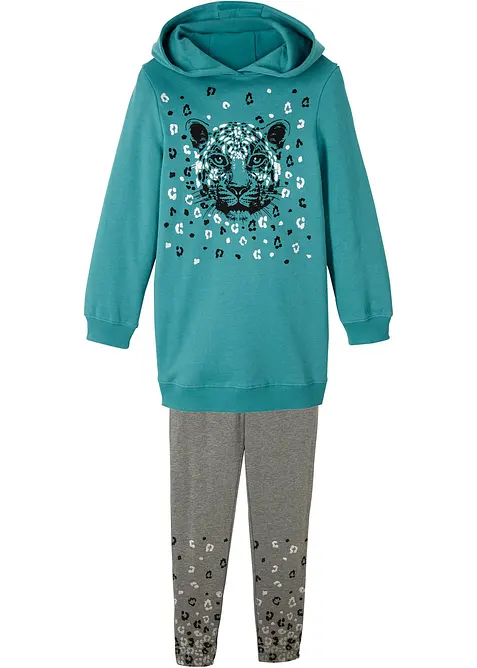 Meisjes hoodie en legging (2-dlg. set) van een katoenmix, bonprix