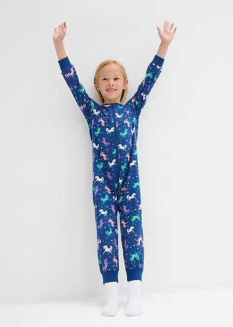 Pyjama onesie en poppen onesie van biologisch katoen (2-dlg. set), bonprix