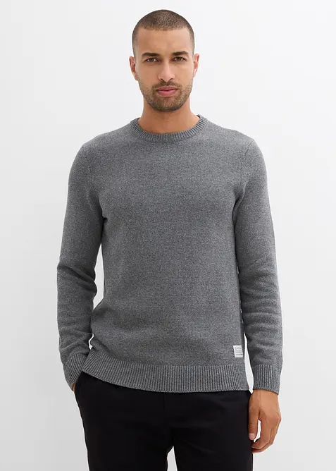 Trui met ronde hals en metgerecycled katoen, bonprix