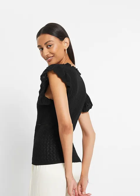 Gebreid shirt in een zachte viscosemix, bonprix