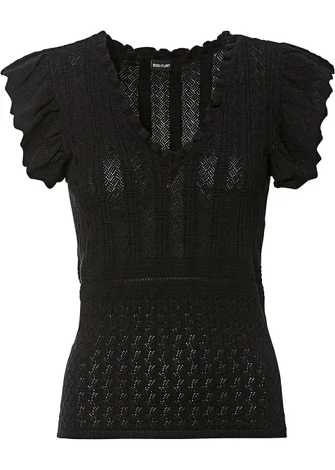 Gebreid shirt in een zachte viscosemix, bonprix