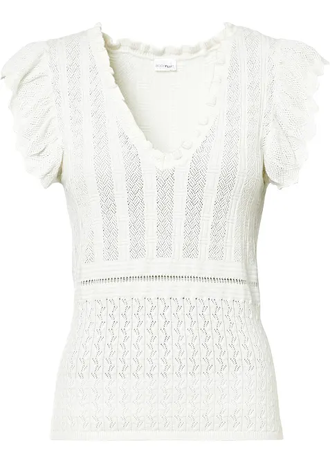 Gebreid shirt in een zachte viscosemix, bonprix