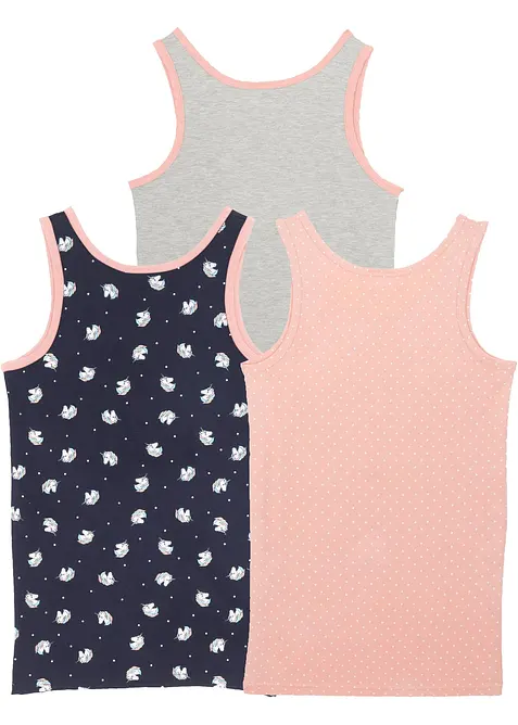 Meisjes hemd (set van 3) met biologisch katoen, bonprix