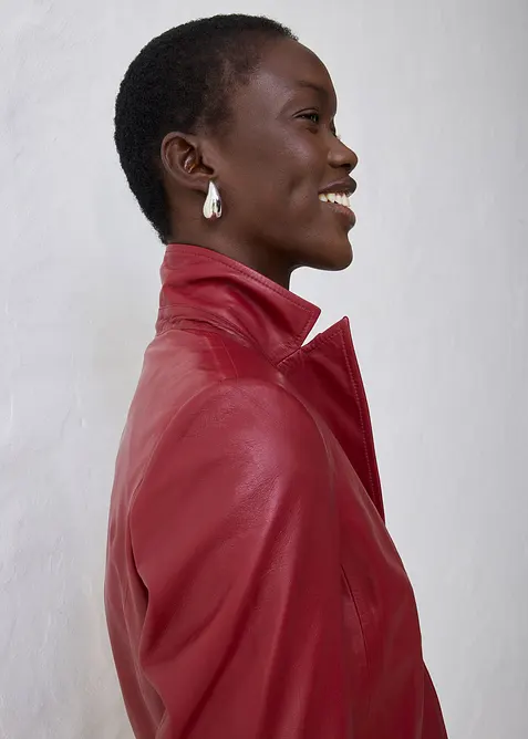 Korte blazer van lamsnappa, bonprix