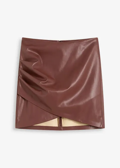 Korte imitatieleren rok, bonprix