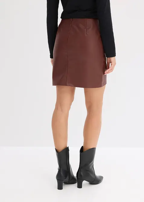 Korte imitatieleren rok, bonprix