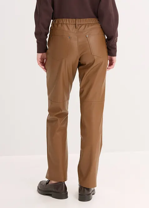 Broek van imitatieleer met een comfortband, bonprix