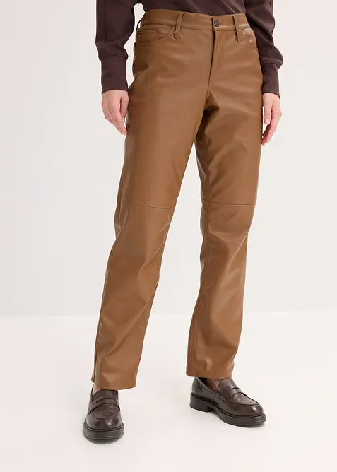 Broek van imitatieleer met een comfortband, bonprix