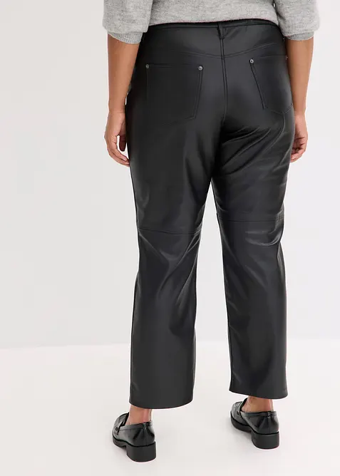 Broek van imitatieleer met een comfortband, bonprix
