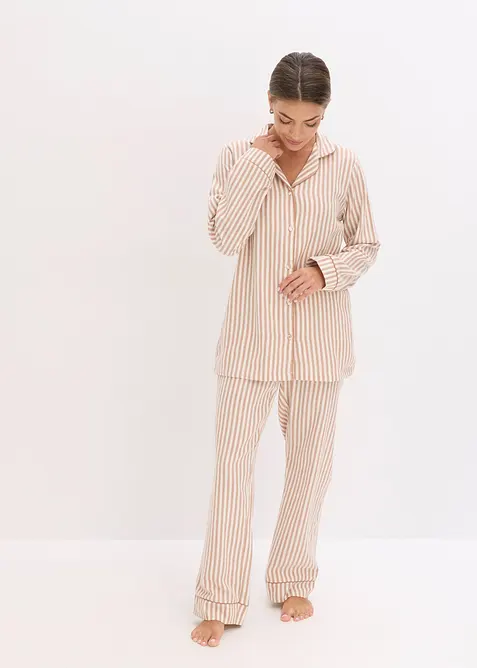 Geweven pyjama van flanel met cadeautasje (3-dlg. set), bonprix