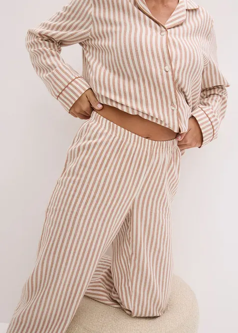 Geweven pyjama van flanel met cadeautasje (3-dlg. set), bonprix