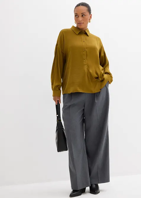 Overhemdblouse van soepel satijn, bonprix