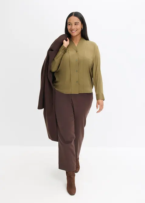 Overhemdblouse van soepelvallend satijn, bonprix