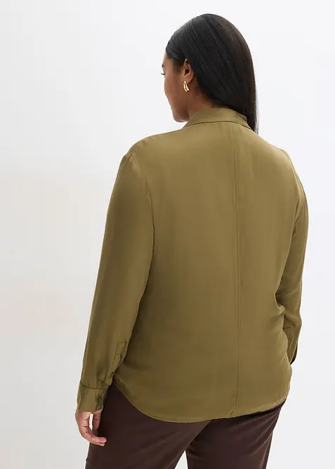 Overhemdblouse van soepelvallend satijn, bonprix