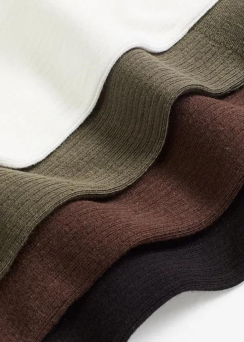 Geribde sokken met biologisch katoen (5 paar), bonprix