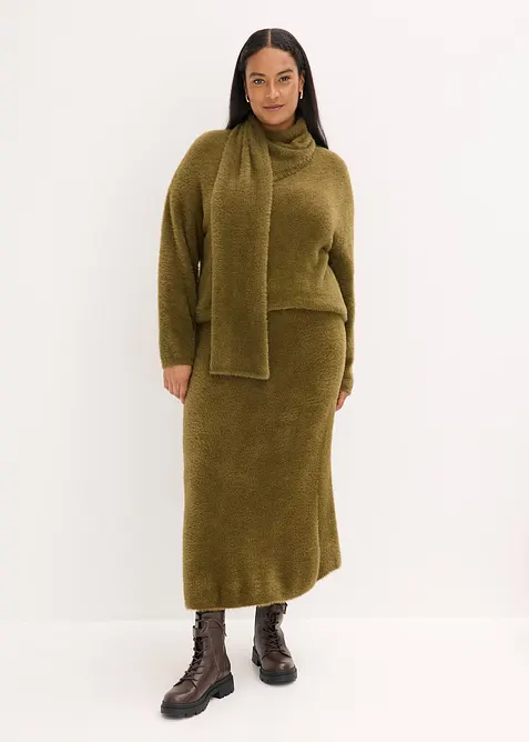 Gebreide rok van zachte verengaren, bonprix