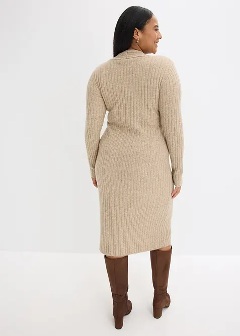 Gebreide jurk met wol, bonprix