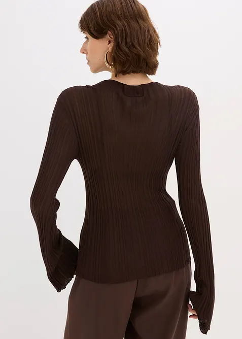 Semi-transparant gebreid shirt, bonprix