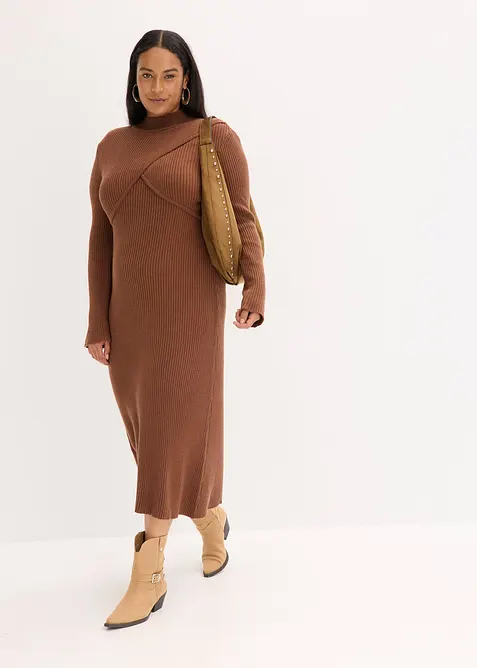 Gebreide jurk in een viscosemix, bonprix