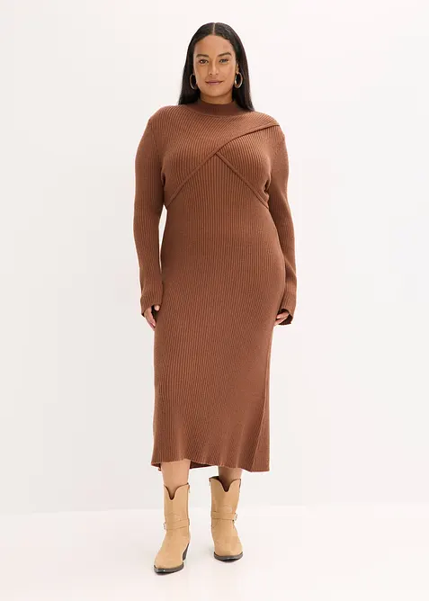 Gebreide jurk in een viscosemix, bonprix