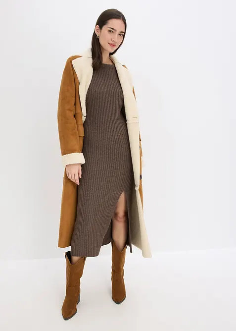 Gebreide jurk met split, bonprix