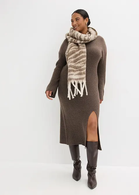 Gebreide jurk met split, bonprix
