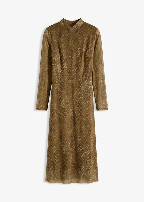 Midi jurk van fijn mesh, bonprix