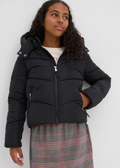 Warm gevoerde puffer jacket met capuchon, bonprix