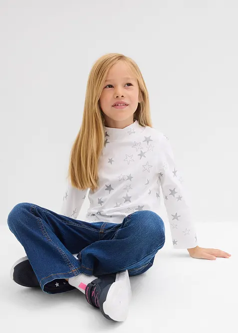 Longsleeve met elastisch biologisch katoen (set van 2), bonprix