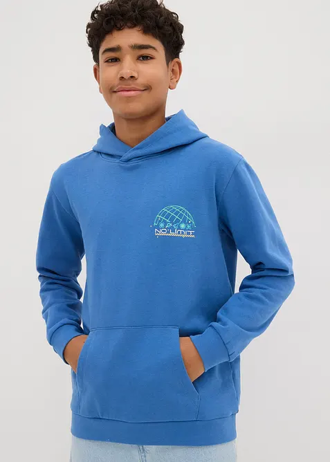 Hoodie met print op de rug van puur biologisch katoen, bonprix