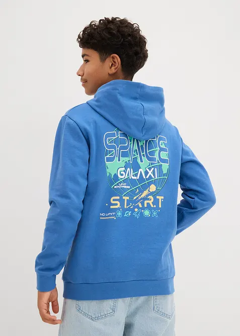 Hoodie met print op de rug van puur biologisch katoen, bonprix