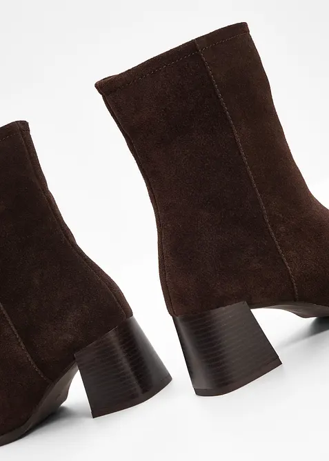 Enkellaarsjes van leer, bonprix