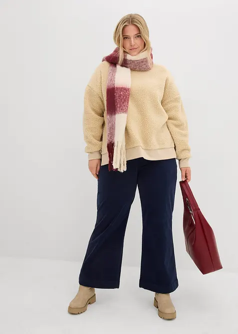 Fleece trui van teddy, bonprix