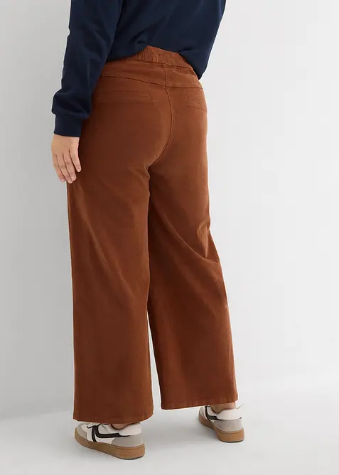 Wijde corduroy broek met high-waist comfortband, bonprix